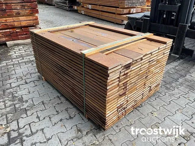 Basralocus hardhouten planken geschaafd 21x145mm, lengte 155cm - afbeelding 1 van  2