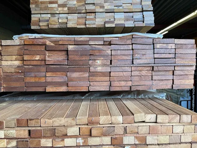 Basralocus hardhouten planken geschaafd 21x95mm, lengte 25/155cm 97/185cm (122x) - afbeelding 3 van  3
