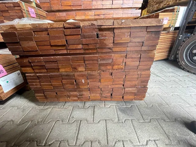 Basralocus hardhouten planken geschaafd 27x95mm, lengte 100/365cm 60/305cm 40/335cm (200x) - afbeelding 3 van  3