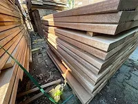 Basralocus hardhouten vlonderplanken 28x145mm, lengte 95cm (102x) - afbeelding 2 van  3