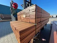 Basralocus prime hardhouten planken geschaafd 21x140mm, lengte 245cm (70x) - afbeelding 2 van  3