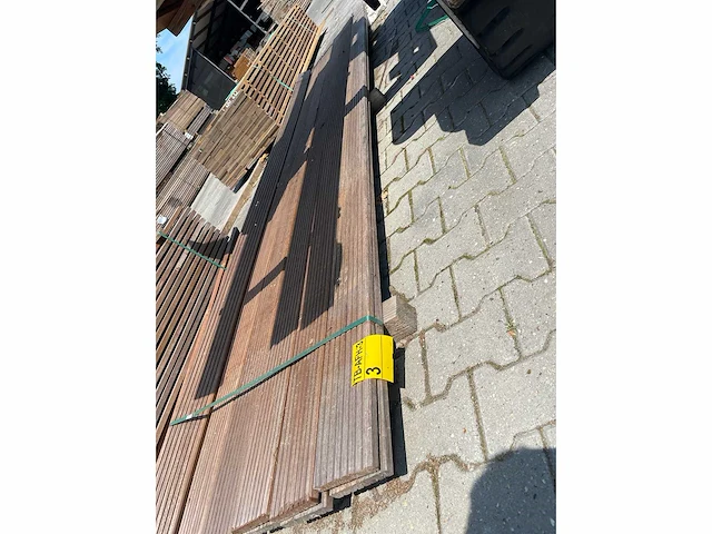 Basralocus vlonderplanken 4300x145x21mm (14x) - afbeelding 2 van  3