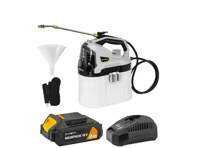 Batavia accu 18v drukspuit 7.5 l - incl. 2.0 ah li-ion accu / 2.4a oplader - 630ml per min debiet lucht - slang lengte 210cm - afbeelding 1 van  3