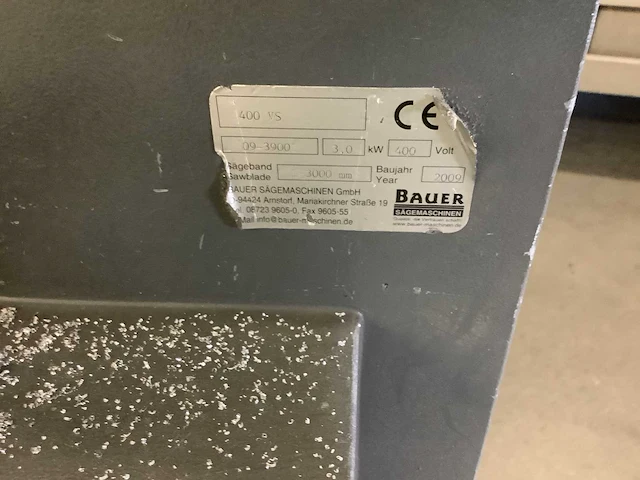 Bauer - 2009 - 400 vs - lintzaagmachine - afbeelding 7 van  7