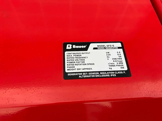 Bauer gfs-6 stroomgenerator 8kva - afbeelding 3 van  16