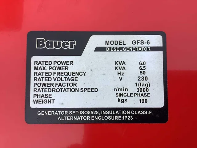 Bauer gfs-6 stroomgenerator / aggregaat diesel - afbeelding 5 van  14