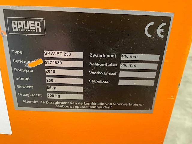 Bauer skw-et 250 spaander kiepbak - afbeelding 5 van  5
