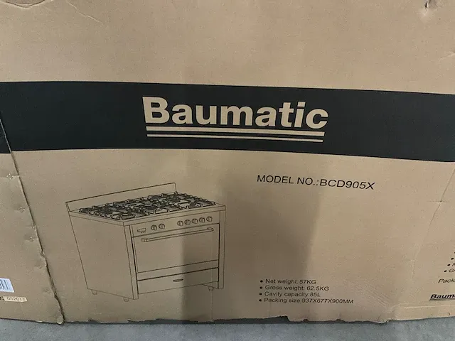 Baumatic bcd905x vrijstaand 5-pits gasfornuis met multifunctionele oven - afbeelding 4 van  14
