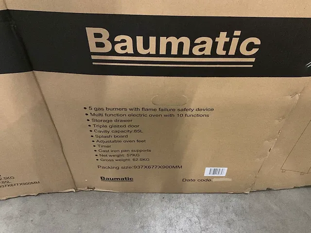 Baumatic bcd905x vrijstaand 5-pits gasfornuis met multifunctionele oven - afbeelding 6 van  14