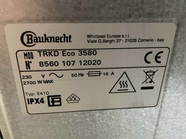 Bauwknecht trkd eco 3580 wasdroger - afbeelding 5 van  9