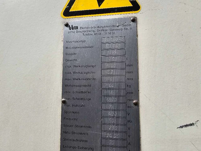 Bbm - 1999 - ts h 61 6 - cnc guillotineschaar - afbeelding 9 van  9