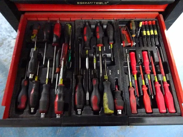 Bd kraft tools - gereedschapswagen met inhoud - afbeelding 4 van  7