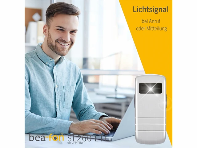 Beafon sl260 4g gsm telefoon voor senioren zilver - afbeelding 3 van  4