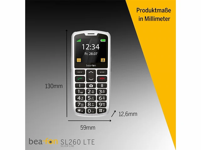 Beafon sl260 4g gsm telefoon voor senioren zilver - afbeelding 4 van  4