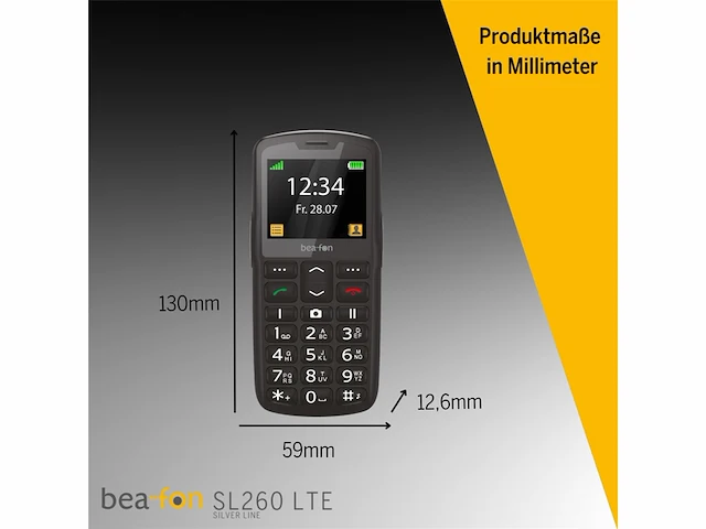 Beafon sl260 4g gsm telefoon voor senioren zwart - afbeelding 4 van  4