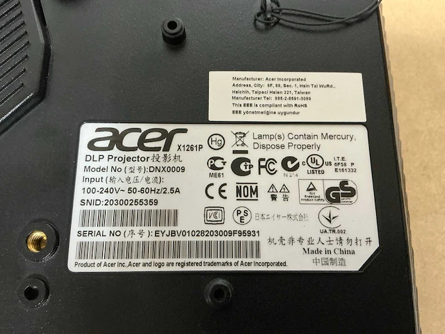Beamer - acer - x1261p - afbeelding 4 van  4