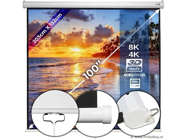 Beamerscherm hd 4k 3d 203 x 152cm - afbeelding 1 van  6