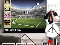 Beamerscherm incl. statief hdtv, 8k, 4k, 3d 203 x 203cm - afbeelding 1 van  7