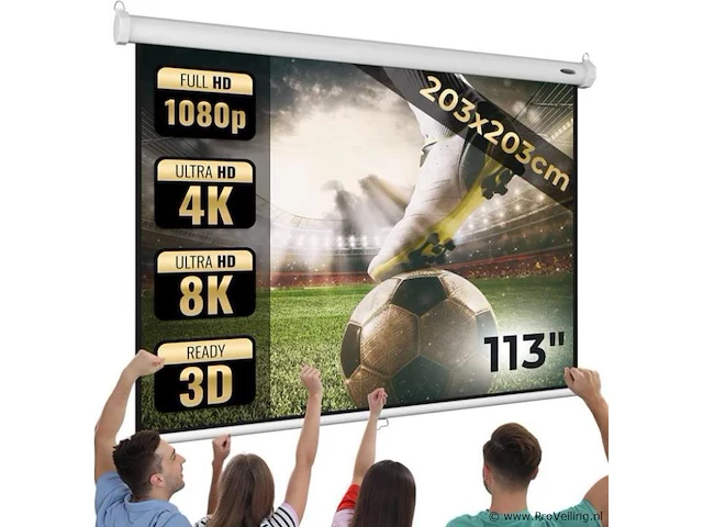 Beamerscherm uitschuifbaar 113 inch - afbeelding 1 van  9
