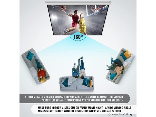 Beamerscherm uitschuifbaar 113 inch - afbeelding 7 van  9