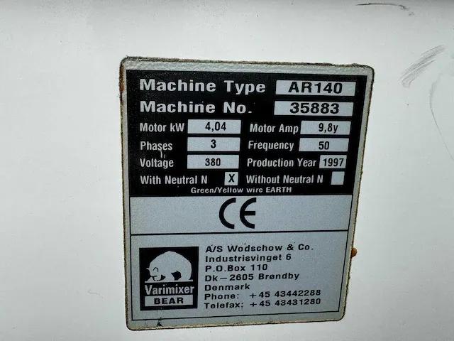 Bear - varimixer ar 140 - mengmachine - afbeelding 6 van  6