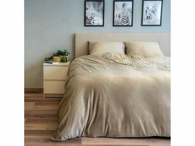 Beau maison - velvet dekbedovertrek - taupe (32x) - afbeelding 2 van  2