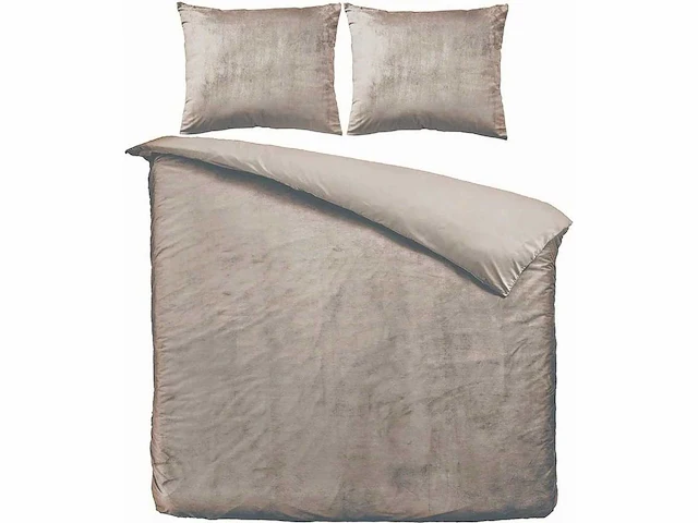 Beau maison - velvet dekbedovertrek - taupe (64x) - afbeelding 1 van  2