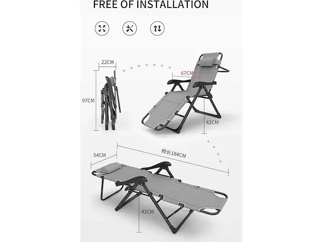 Bebo goods - stretcher/campingstoel (2x) - afbeelding 7 van  8