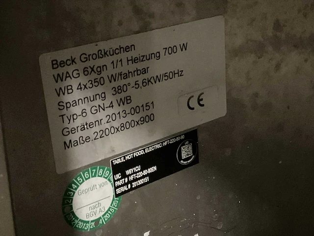 Beck grossküchen typ-6 gn4 wb warmhoud buffet - afbeelding 6 van  6