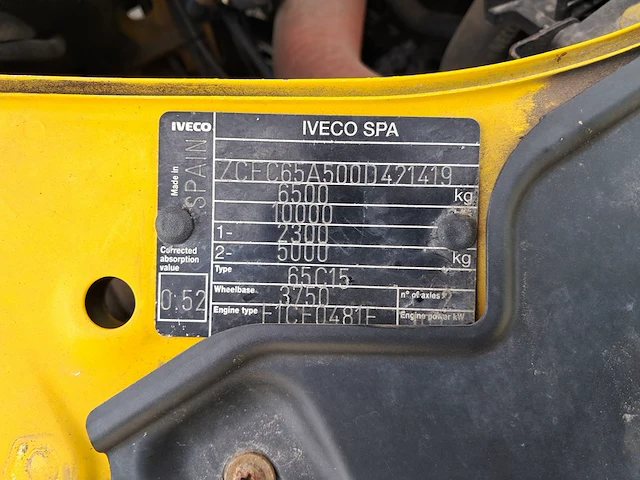 Bedrijfsauto met autolaadkraan iveco, 65c15 euro 4 ld, bouwjaar 2010 - afbeelding 54 van  59