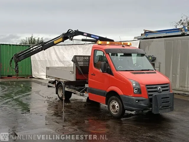 Bedrijfswagen kipper volkswagen, crafter met hmf 340 kraan, bouwjaar 2010 - afbeelding 1 van  44