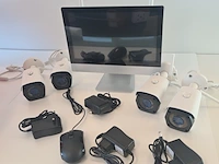Beeldscherm met 4 kanalen nvr en 4x 5mp ip-camera herospeed