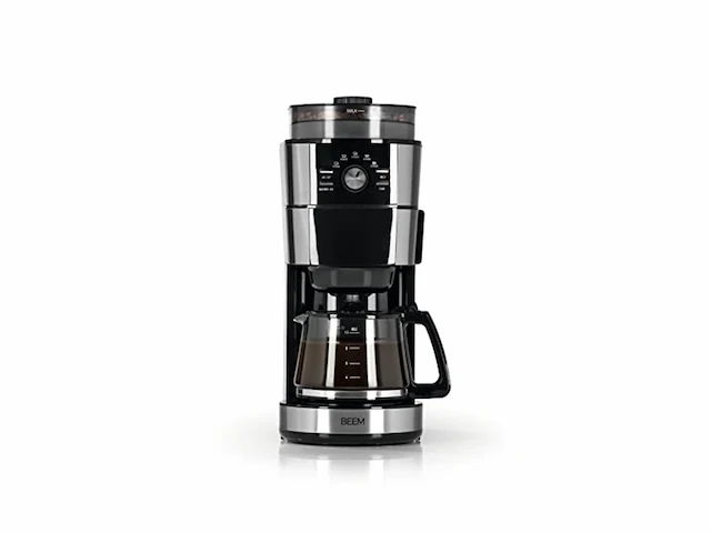 Beem fresh aroma intense filter koffiemachine met molen, glas, roestvrij staal, 1.25 l glazen kan - afbeelding 1 van  5
