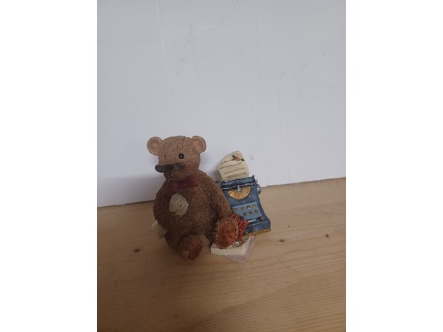 Beertje met typmachine 10x10cm nr j302 aantal 3 stuks. - afbeelding 1 van  5