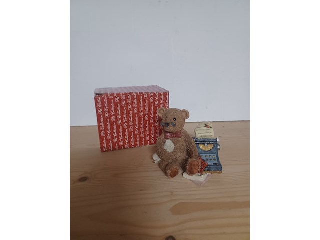 Beertje met typmachine 10x10cm nr j302 aantal 3 stuks. - afbeelding 5 van  5