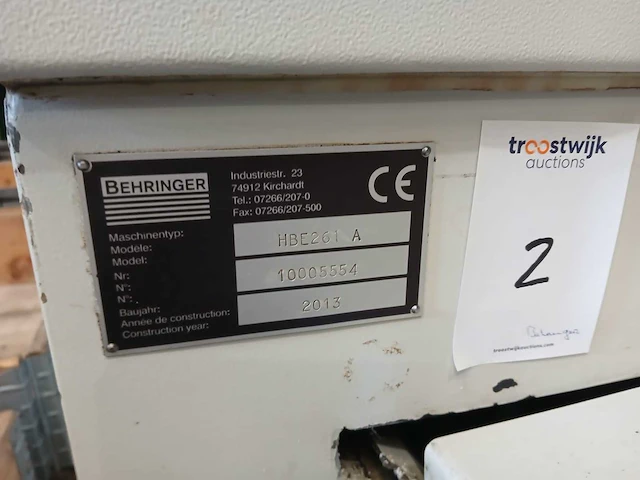 Behringer - 2013 - hbe 261 a - cnc-bandzaagmachine - afbeelding 10 van  11
