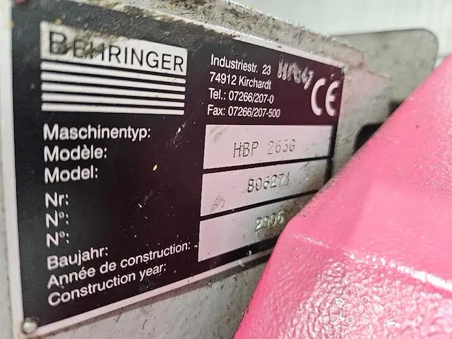 Behringer - hbp 263 g - bandzaagmachine - afbeelding 3 van  4