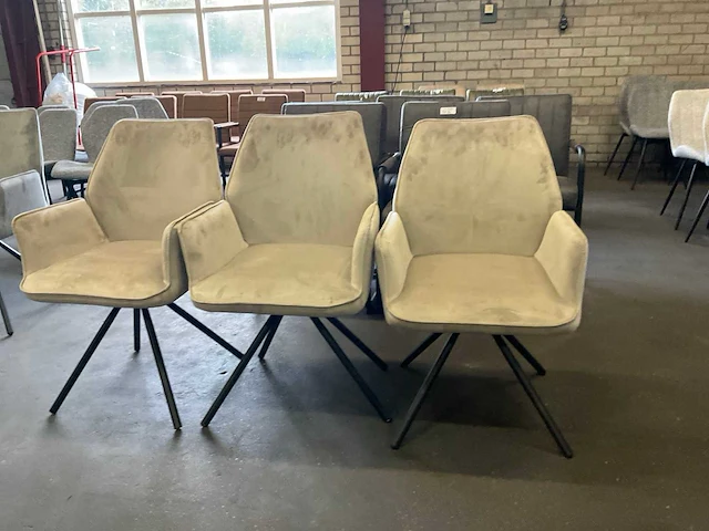 Beige belaire eetkamerstoel (3x) - afbeelding 3 van  9