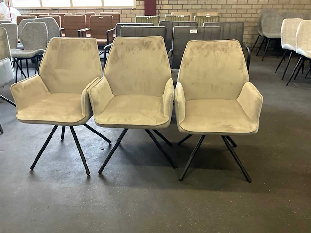 Beige belaire eetkamerstoel (3x) - afbeelding 4 van  9