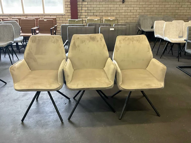 Beige belaire eetkamerstoel (3x) - afbeelding 5 van  9