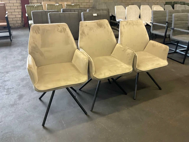 Beige belaire eetkamerstoel (3x) - afbeelding 6 van  9