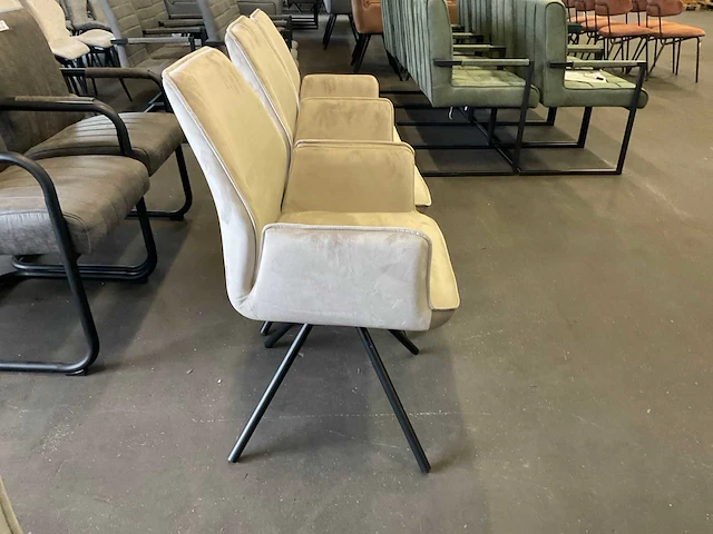 Beige belaire eetkamerstoel (3x) - afbeelding 8 van  9