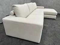 Beige hoekbank met chaise longue - ongebruikt - luxe stof - afbeelding 10 van  27