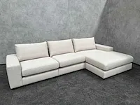 Beige hoekbank met chaise longue - ongebruikt - luxe stof - afbeelding 14 van  27