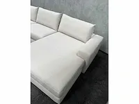 Beige hoekbank met chaise longue - ongebruikt - luxe stof - afbeelding 21 van  27