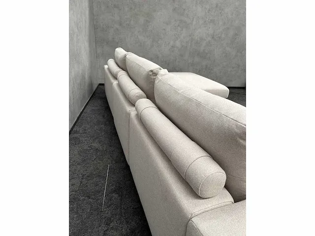 Beige hoekbank met chaise longue - ongebruikt - luxe stof - afbeelding 5 van  27