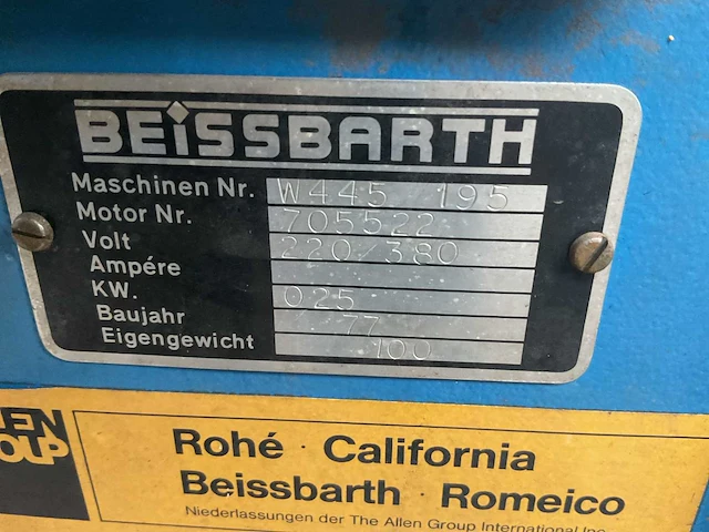 Beissbarth 445 banden balanceerapparaat - afbeelding 6 van  6