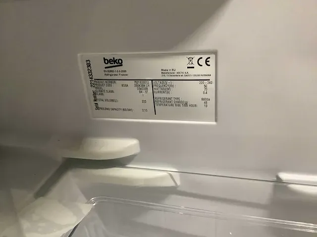 Beko - bdsa250k3sn lh - koel-vriescombinatie - afbeelding 8 van  8