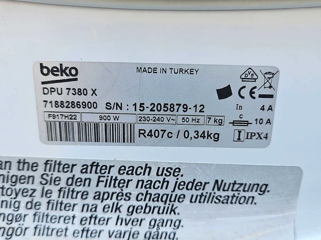 Beko - dpu 7380 - wasdroger - afbeelding 5 van  5