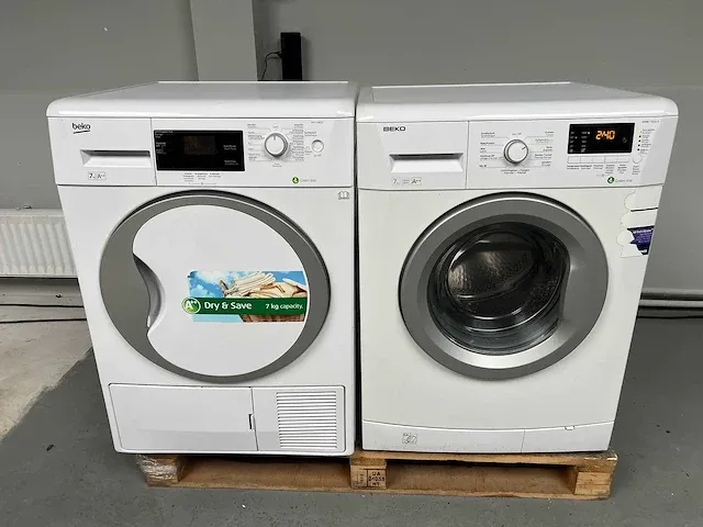 Beko - wasmachine + beko droger - afbeelding 1 van  11